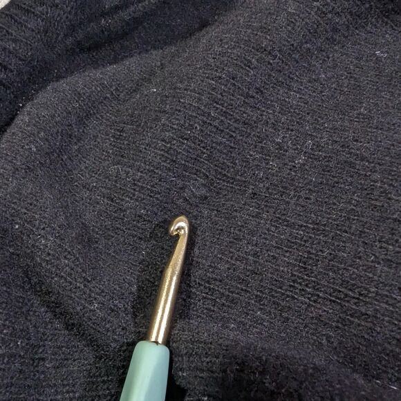 Vintage 90s y2k Women's Wool Angora Cashmere Small Black Tie-Front Cardigan - Picture 5 of 8